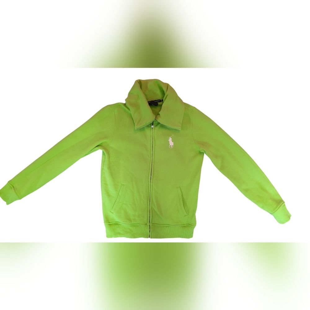 Polo Ralph Lauren Sweatshirt Womans Small Green Full Zip Preppy Outdoor Sporty